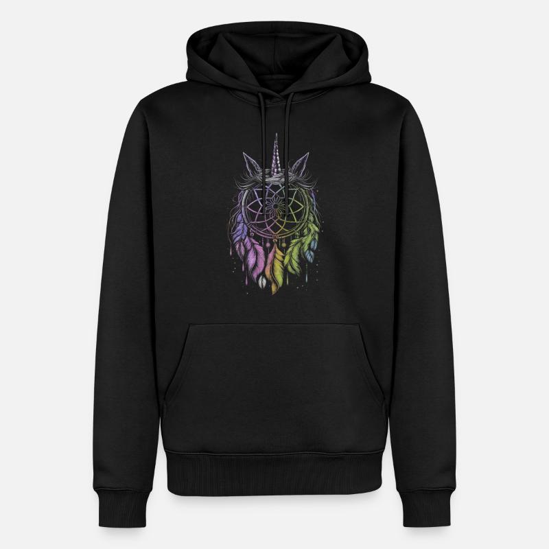 Traumfänger Einhorn - Männer Premium Bio Hoodie - Schwarz