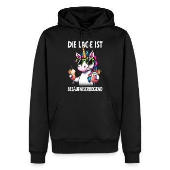 La situation est l’ivresse - Sweat à capuche Premium bio Homme - noir - Devant - Nico (187cm)