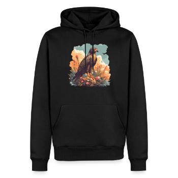Falken Falke - Männer Premium Bio Hoodie - Schwarz - Vorne - Nico (187cm)