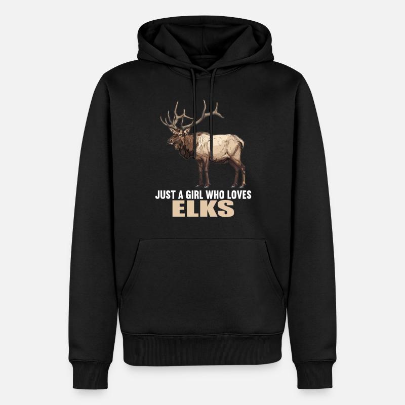 Elche Elch - Männer Premium Bio Hoodie - Schwarz