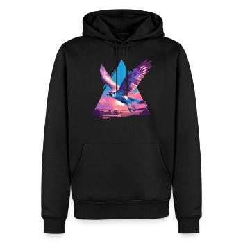 Faucon Faucon - Sweat à capuche Premium bio Homme - noir - Devant - Nico (187cm)