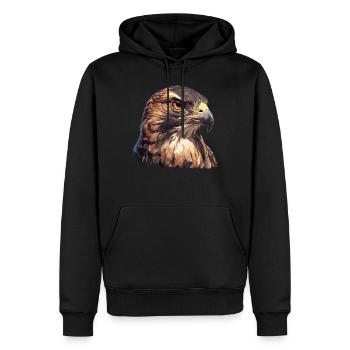 Falken Falke - Männer Premium Bio Hoodie - Schwarz - Vorne - Nico (187cm)