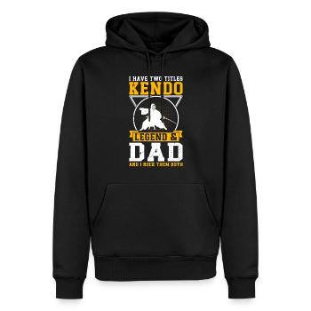 J’ai deux titres : Kendo Legend & Dad Kendo Wrestle - Sweat à capuche Premium bio Homme - noir - Devant - Nico (187cm)