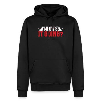 Cat Mom Gifts - Männer Premium Bio Hoodie - Schwarz - Vorne - Nico (187cm)