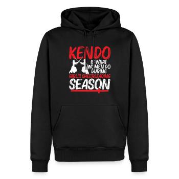 Le kendo, c’est ce que font les femmes pendant le - Sweat à capuche Premium bio Homme - noir - Devant - Nico (187cm)