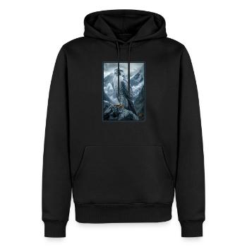 Faucon Faucon - Sweat à capuche Premium bio Homme - noir - Devant - Nico (187cm)