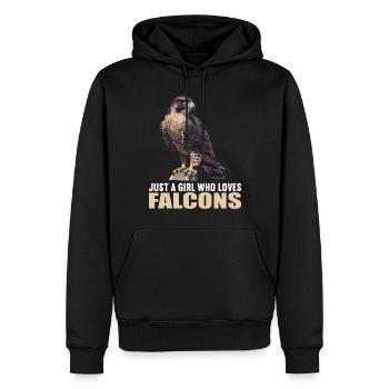 Faucon Faucon - Sweat à capuche Premium bio Homme - noir - Devant - Nico (187cm)