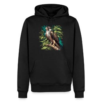 Faucon Faucon - Sweat à capuche Premium bio Homme - noir - Devant - Nico (187cm)