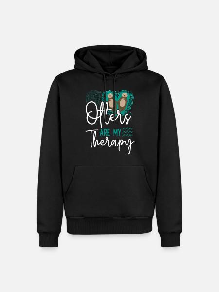 Otter Otters Are My Therapy - Men’s Premium Organic Hoodie - black
