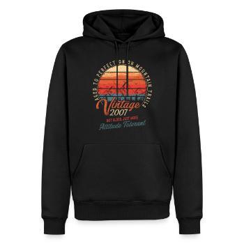 Millésime 2007 Anniversaire Randonnée Montagnes Cadeau - Sweat à capuche Premium bio Homme - noir - Devant - Nico (187cm)