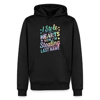 Funny Adoption Tie Dye Foster Care Parenthood - Men’s Premium Organic Hoodie - black - Front - Nico (187cm)