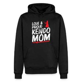 Loud & Proud Kendo Mom - Männer Premium Bio Hoodie - Schwarz - Vorne - Nico (187cm)