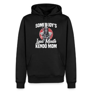 La maman bruyante de quelqu’un, Kendo-mama - Sweat à capuche Premium bio Homme - noir - Devant - Nico (187cm)