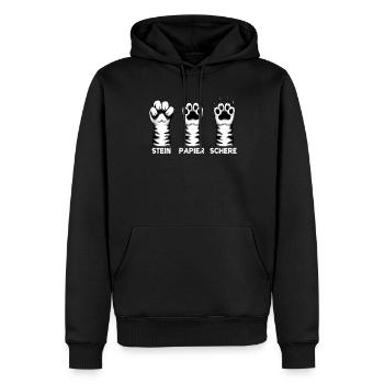 Chat Pierre Papier Ciseaux Patte Jeu Drôle - Sweat à capuche Premium bio Homme - noir - Devant - Nico (187cm)