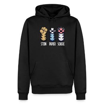 Chat Pierre Papier Ciseaux Patte Jeu Drôle - Sweat à capuche Premium bio Homme - noir - Devant - Nico (187cm)
