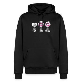 Chat Pierre Papier Ciseaux Patte Jeu Drôle - Sweat à capuche Premium bio Homme - noir - Devant - Nico (187cm)
