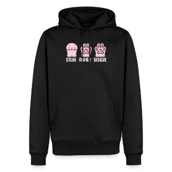 Chat Pierre Papier Ciseaux Patte Jeu Drôle - Sweat à capuche Premium bio Homme - noir - Devant - Nico (187cm)