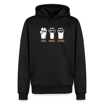 Chat Pierre Papier Ciseaux Patte Jeu Drôle - Sweat à capuche Premium bio Homme - noir - Devant - Nico (187cm)