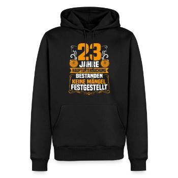 23 Jahre Hauptuntersuchung 23. Geburtstag - Männer Premium Bio Hoodie - Schwarz - Vorne - Nico (187cm)