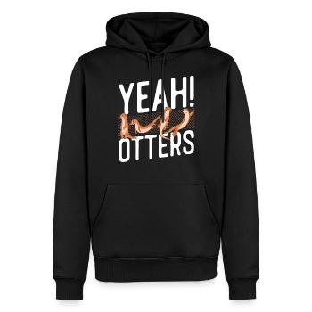Otter Yeah! Otters - Männer Premium Bio Hoodie - Schwarz - Vorne - Nico (187cm)