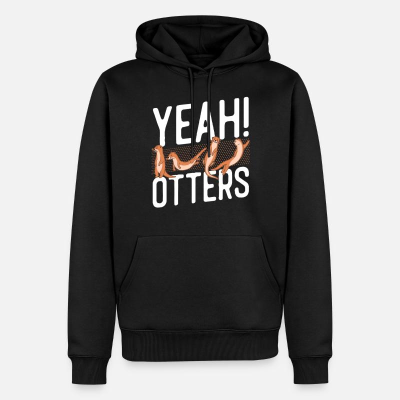 Loutre ! Loutres - Sweat à capuche Premium bio Homme - noir