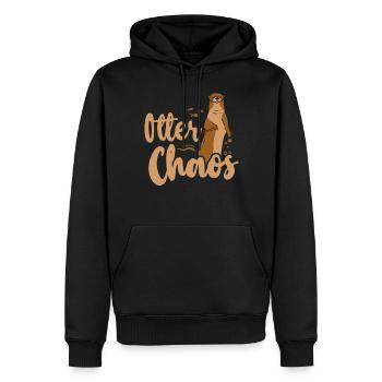 Otter Pun Otter Chaos - Männer Premium Bio Hoodie - Schwarz - Vorne - Nico (187cm)