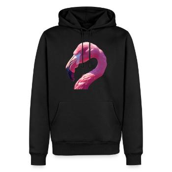 Flamants roses Flamant rose - Sweat à capuche Premium bio Homme - noir - Devant - Nico (187cm)