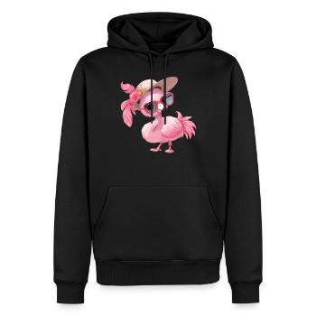 Flamants roses Flamant rose - Sweat à capuche Premium bio Homme - noir - Devant - Nico (187cm)