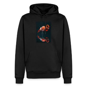 Flamants roses Flamant rose - Sweat à capuche Premium bio Homme - noir - Devant - Nico (187cm)