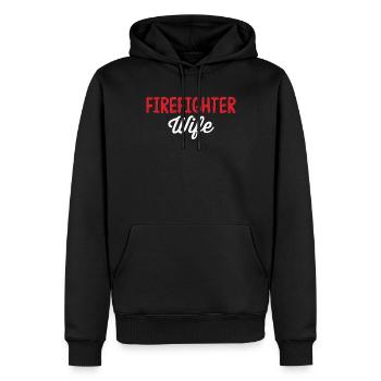 Feuerwehrmann Ehefrau Rote Linie Ersthelfer Lustig - Männer Premium Bio Hoodie - Schwarz - Vorne - Nico (187cm)