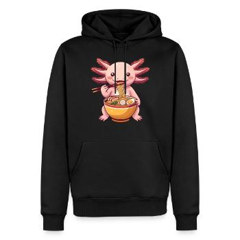 Axolotl Ramen - Männer Premium Bio Hoodie - Schwarz - Vorne - Nico (187cm)