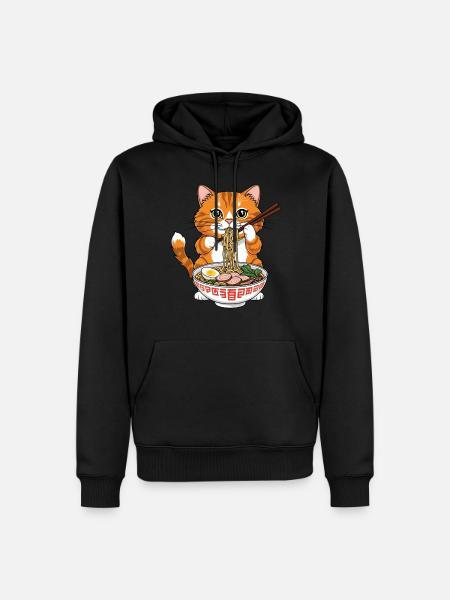 Cat Ramen - Men’s Premium Organic Hoodie - black