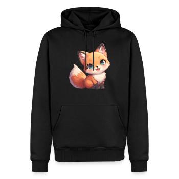 Renards Renard - Sweat à capuche Premium bio Homme - noir - Devant - Nico (187cm)