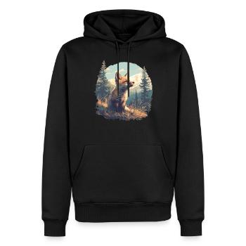 Foxes Fox - Men’s Premium Organic Hoodie - black - Front - Nico (187cm)