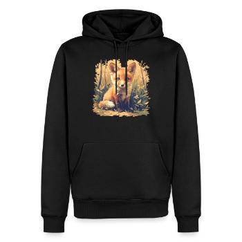 Renards Renard - Sweat à capuche Premium bio Homme - noir - Devant - Nico (187cm)