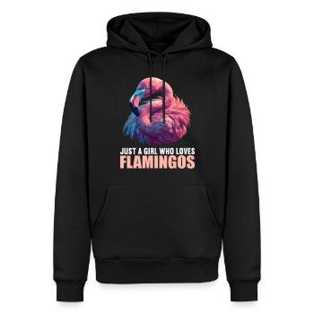 Flamants roses Flamant rose - Sweat à capuche Premium bio Homme - noir - Devant - Nico (187cm)