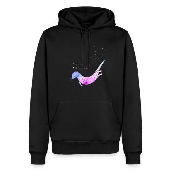 Otter Watercolor - Männer Premium Bio Hoodie - Schwarz - Vorne - Nico (187cm)