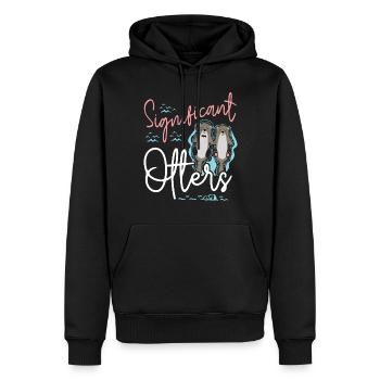 Otter Pun Significant Otter - Männer Premium Bio Hoodie - Schwarz - Vorne - Nico (187cm)