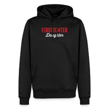 Ligne rouge d’intervention d’urgence pour la fille d’un pompier - Sweat à capuche Premium bio Homme - noir - Devant - Nico (187cm)