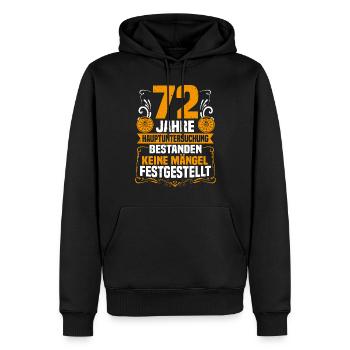 72 years of general inspection 72nd birthday - Men’s Premium Organic Hoodie - black - Front - Nico (187cm)