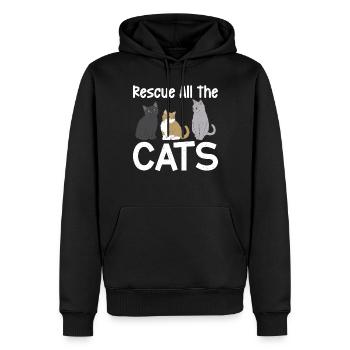 Cadeaux de sauvetage de chat - Sweat à capuche Premium bio Homme - noir - Devant - Nico (187cm)