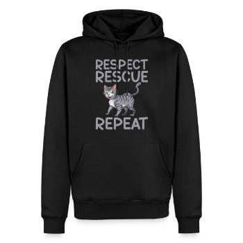 Cadeaux de sauvetage de chat - Sweat à capuche Premium bio Homme - noir - Devant - Nico (187cm)