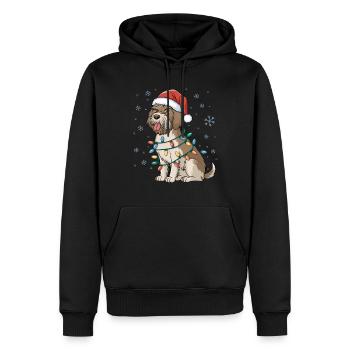 Griffon pointant à poil dur Noël lumières de Noël - Sweat à capuche Premium bio Homme - noir - Devant - Nico (187cm)