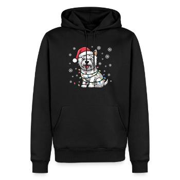 West Highland White Terrier Christmas Lights Xmas - Männer Premium Bio Hoodie - Schwarz - Vorne - Nico (187cm)