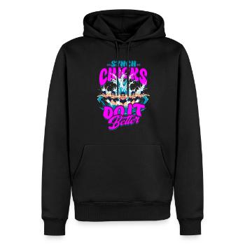 Les poussins synchronisés le font mieux Nage synchronisée - Sweat à capuche Premium bio Homme - noir - Devant - Nico (187cm)
