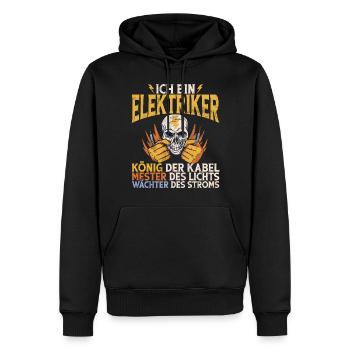 Elektroniker Elektrik Beruf Volt Elektrotechnik - Männer Premium Bio Hoodie - Schwarz - Vorne - Nico (187cm)