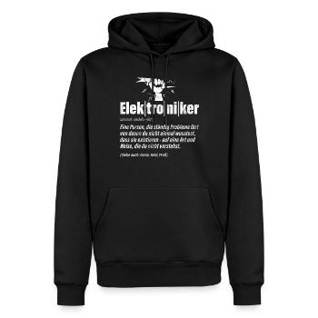 Elektroniker Elektrik Beruf Volt Elektrotechnik - Männer Premium Bio Hoodie - Schwarz - Vorne - Nico (187cm)