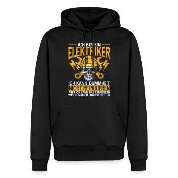 Elektroniker Elektrik Beruf Volt Elektrotechnik - Männer Premium Bio Hoodie - Schwarz - Vorne - Nico (187cm)