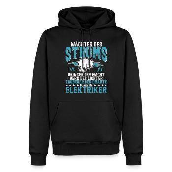 Elektroniker Elektrik Beruf Volt Elektrotechnik - Männer Premium Bio Hoodie - Schwarz - Vorne - Nico (187cm)