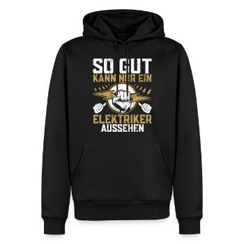 Elektroniker Elektrik Beruf Volt Elektrotechnik - Männer Premium Bio Hoodie - Schwarz - Vorne - Nico (187cm)